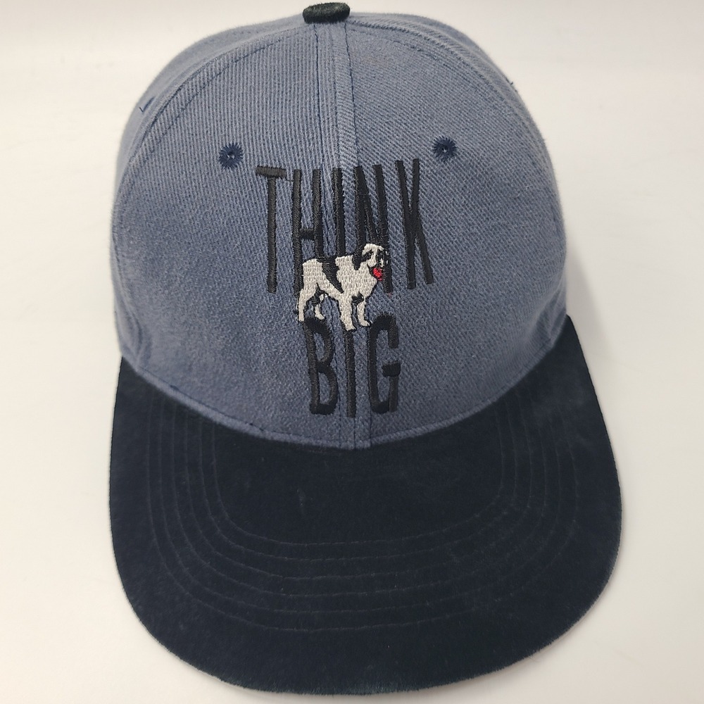 Vintage Big Dogs Hat Snapback (Fits Small) Blue Black Think Big Casual Logo Men‎